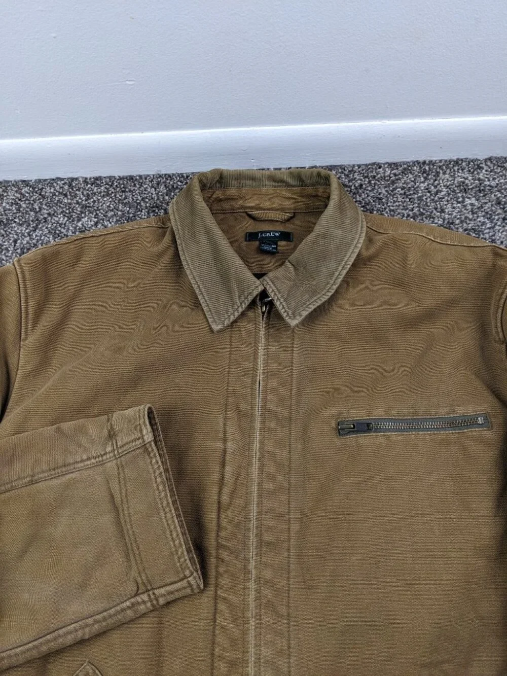 Vintage 2004 J Crew Chore Coat Jacket Canvas Corduroy Blanket Lined Mens Large